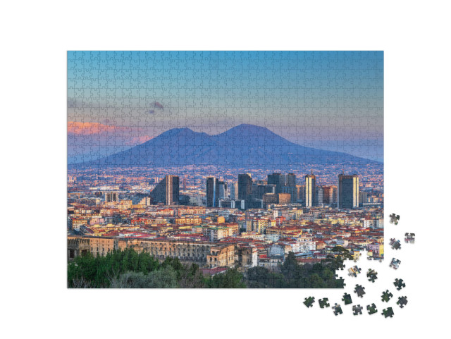 Naples, Italy with the Financial District Skyline... Jigsaw Puzzle with 1000 pieces