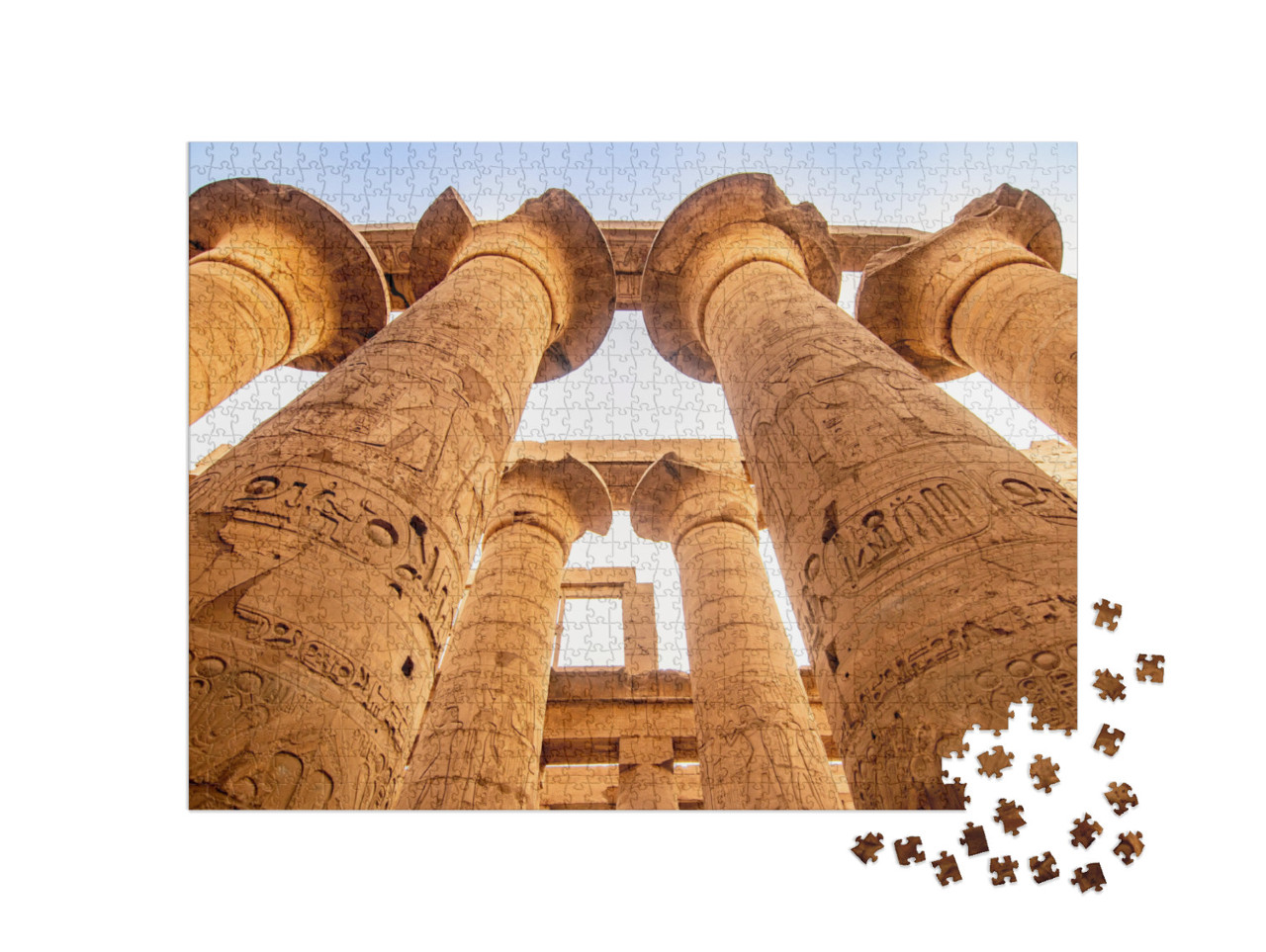 Exploring Egypt - Karnak Temple - Massive Columns Inside... Jigsaw Puzzle with 1000 pieces