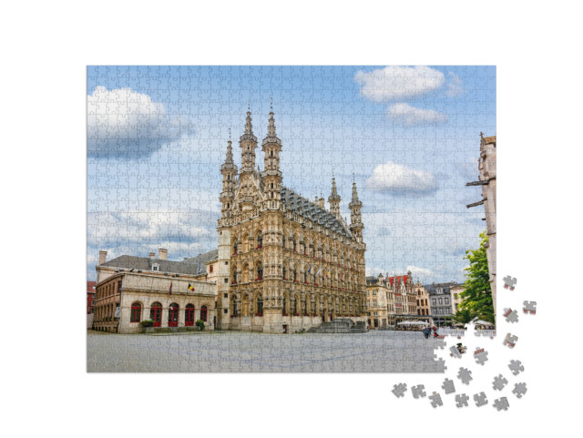 Town Hall in Center of Leuven, Belgium... Jigsaw Puzzle with 1000 pieces