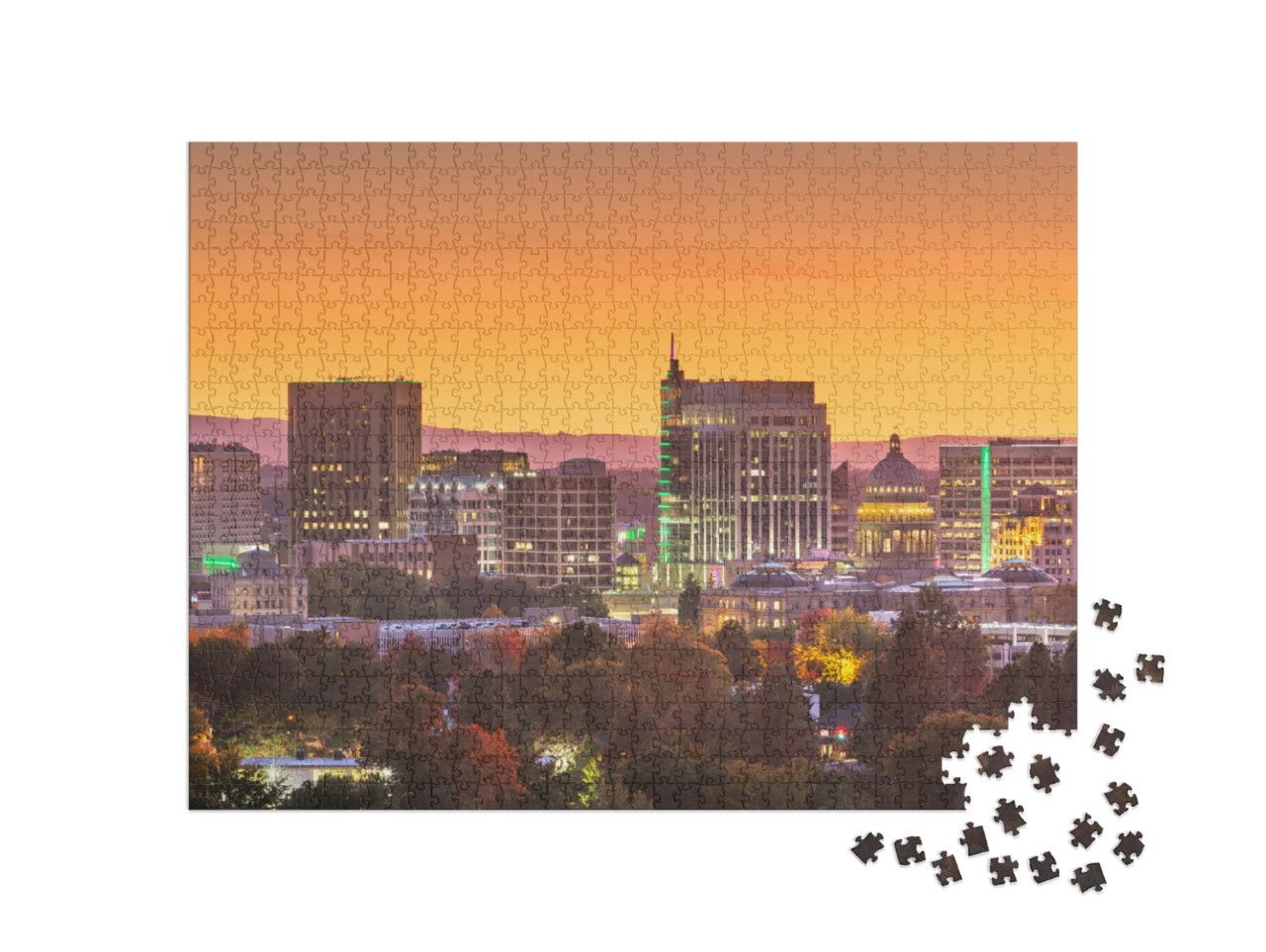 Boise, Idaho, USA Downtown Cityscape At Twilight... Jigsaw Puzzle with 1000 pieces