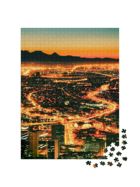 Night Time View of Cape Town from Signal Hill... Jigsaw Puzzle with 1000 pieces