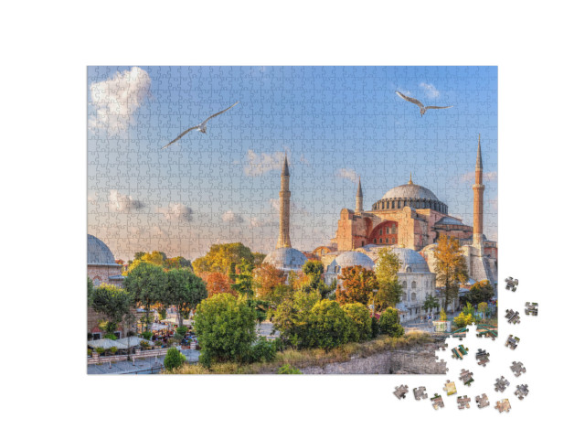 Beautiful View on Hagia Sophia in Istanbul, Turkey... Jigsaw Puzzle with 1000 pieces