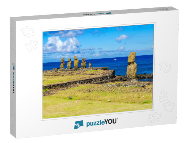 Ahu Tahai, Ahu Vai Uri & Pacific Ocean At Tahat Archaeolo... Jigsaw Puzzle