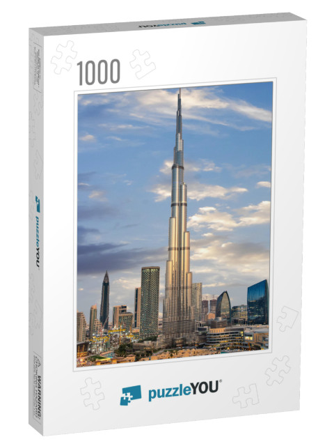 Amazing Panoramic View on Dubai Futuristic Skyline, Downt... Jigsaw Puzzle with 1000 pieces