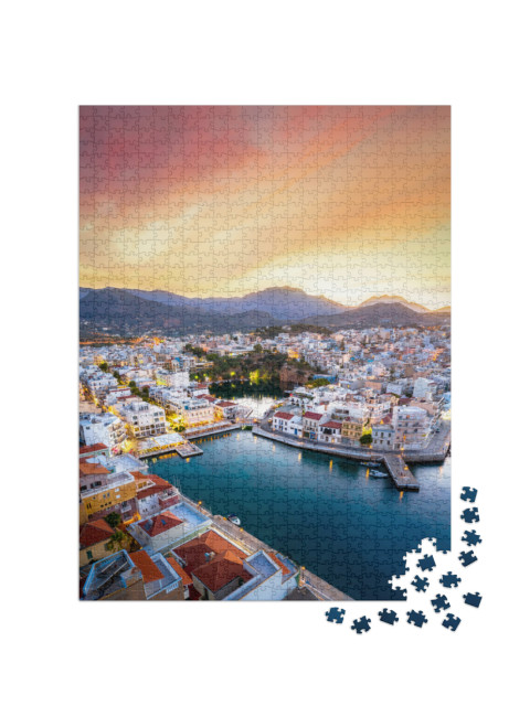 The Lake Voulismeni in Agios Nikolaos, a Picturesque Coas... Jigsaw Puzzle with 1000 pieces