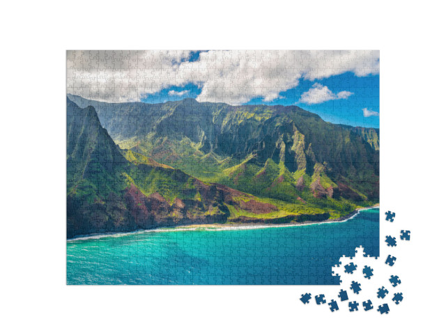 View on Napali Coast on Kauai Island on Hawaii... Jigsaw Puzzle with 1000 pieces