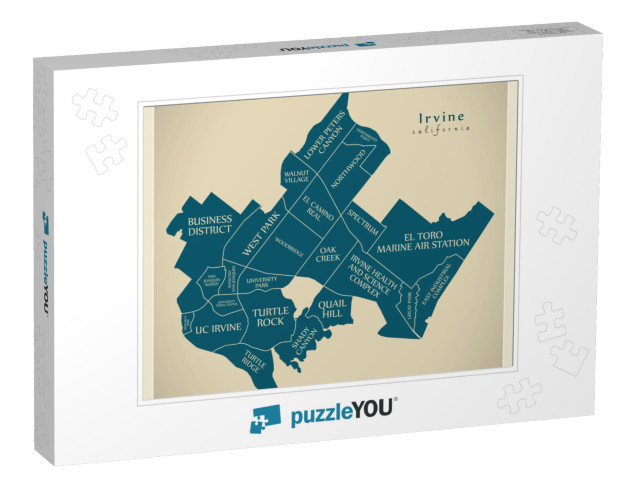 Modern City Map - Irvine California City of the USA with N... Jigsaw Puzzle