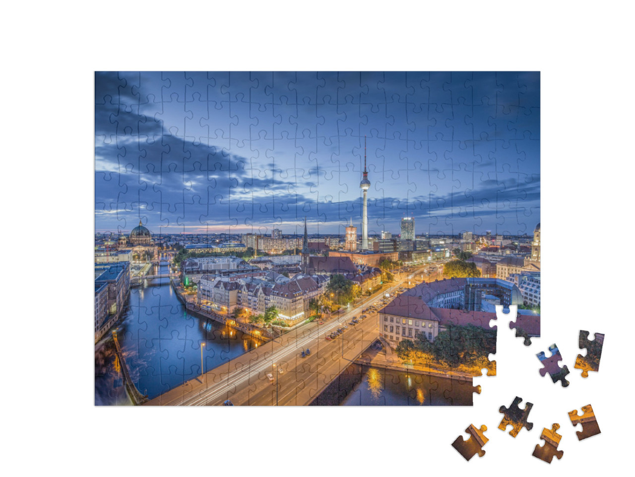 Aerial View of Berlin Skyline with Famous Tv Tower & Spre... Jigsaw Puzzle with 200 pieces