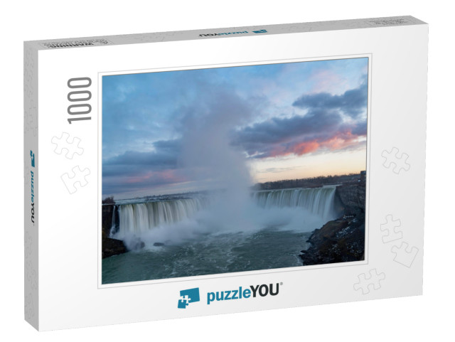 A Long Exposure Photograph of Niagara Falls, Ontario with... Jigsaw Puzzle with 1000 pieces