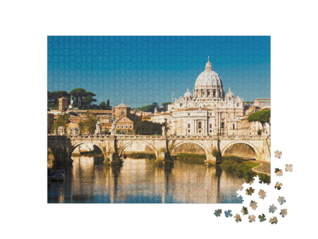 St Peters Basilica & River Tibra in Rome, Italy... Jigsaw Puzzle with 1000 pieces