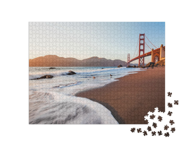 The Golden Gate Bridge Photographed During the Late After... Jigsaw Puzzle with 1000 pieces