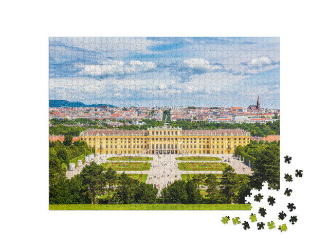 Classic View of Famous Schonbrunn Palace with Scenic Grea... Jigsaw Puzzle with 1000 pieces