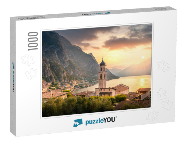 Limone Sul Garda Village At Sunrise, Garda Lake, Brescia... Jigsaw Puzzle with 1000 pieces