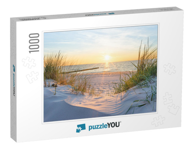 Sunset At the Baltic Sea Beach... Jigsaw Puzzle with 1000 pieces