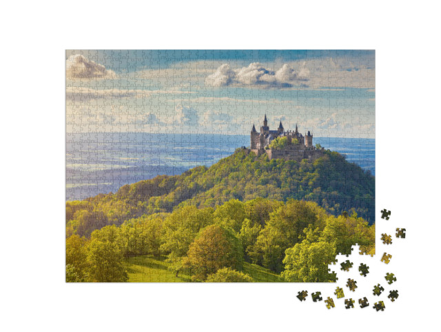 Aerial View of Famous Hohenzollern Castle, Ancestral Seat... Jigsaw Puzzle with 1000 pieces