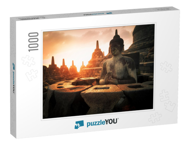 Amazing Sunrise View of Meditating Buddha Statue & Stone... Jigsaw Puzzle with 1000 pieces