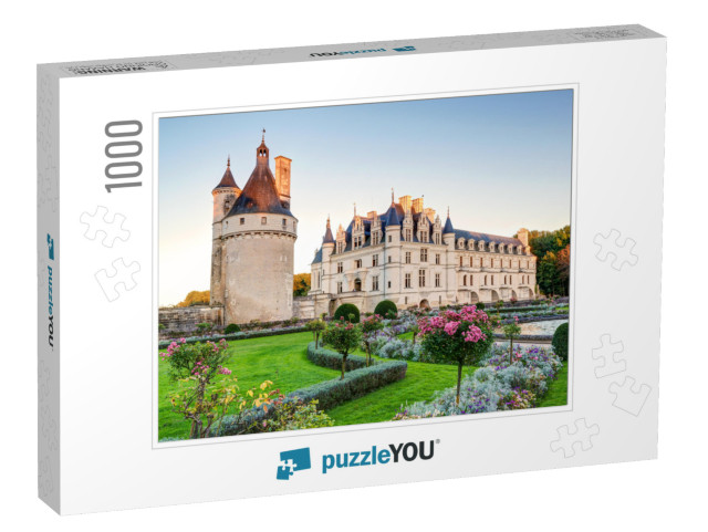 Chateau De Chenonceau in Evening, Loire Valley, France. I... Jigsaw Puzzle with 1000 pieces