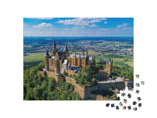 Aerial View of Famous Hohenzollern Castle, Germany. Photo... Jigsaw Puzzle with 1000 pieces