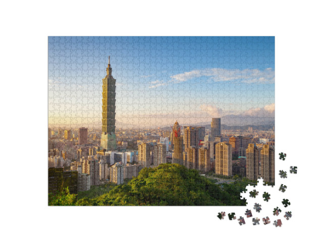 City of Taipei At Sunset, Taiwan... Jigsaw Puzzle with 1000 pieces