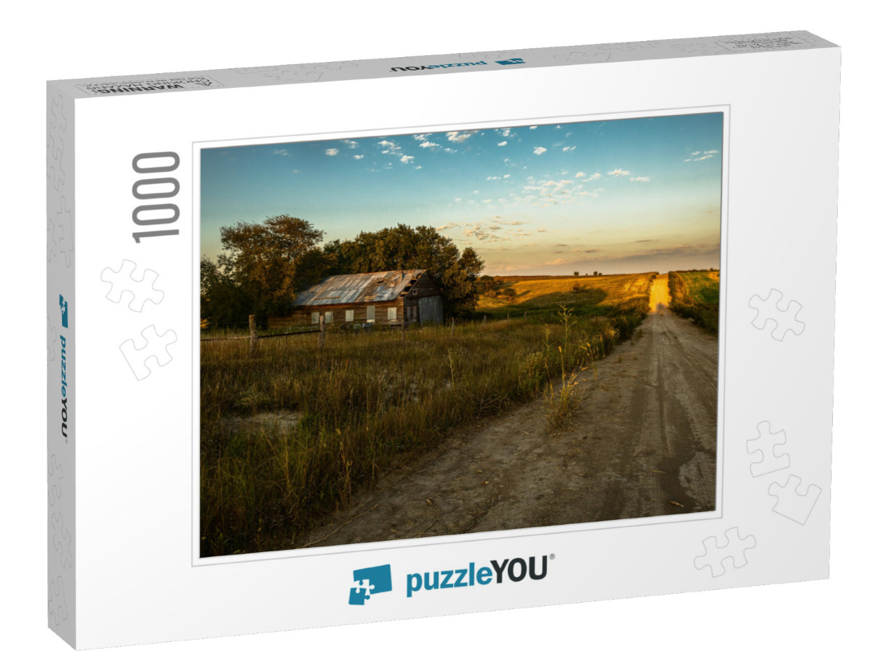 Dirt Road At Sunset in Phillipsburg, Kansas... Jigsaw Puzzle with 1000 pieces