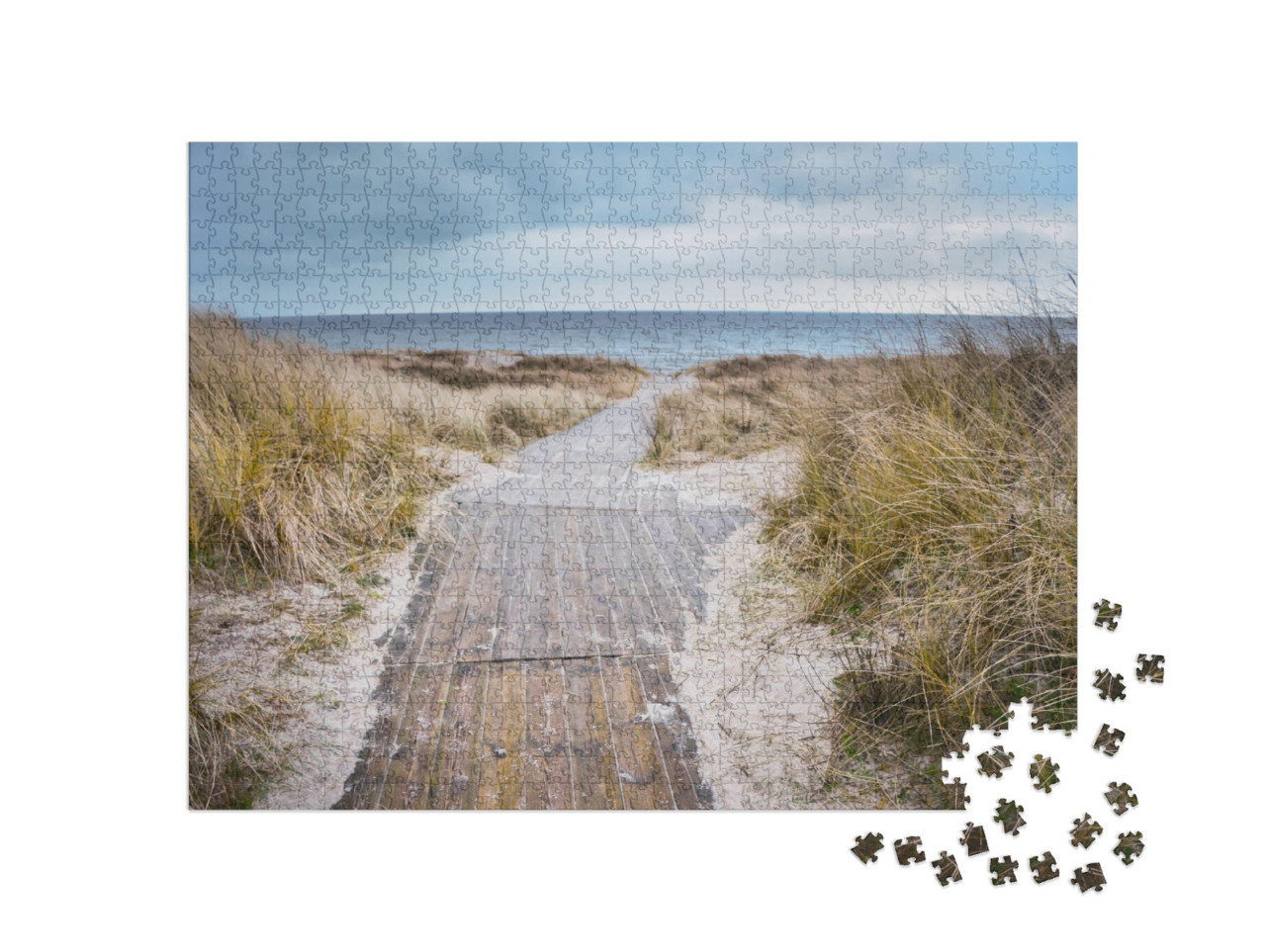 Beach of Baltic Sea in Cold Days. Original Wallpaper with... Jigsaw Puzzle with 1000 pieces