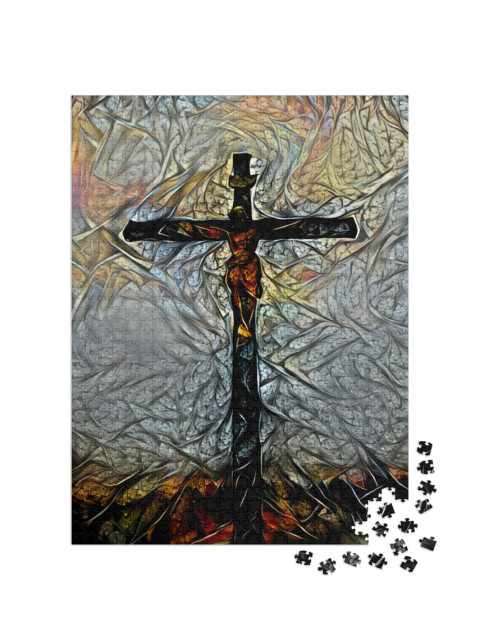 Lord Jesus on the Cross... Jigsaw Puzzle with 1000 pieces