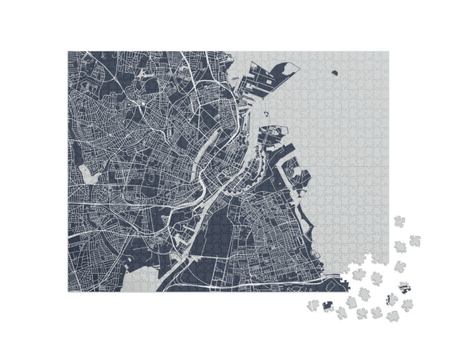 Vector Map of the City of Copenhagen, Denmark... Jigsaw Puzzle with 1000 pieces