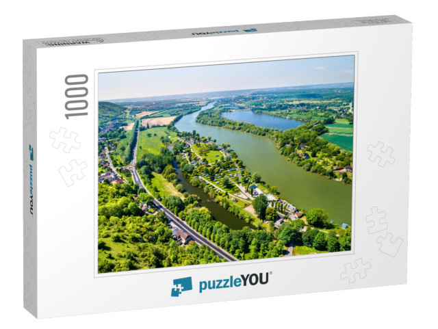 Aerial View of the Seine River At Chateau Gaillard in Nor... Jigsaw Puzzle with 1000 pieces