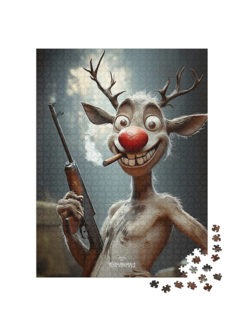 YOUMANIMALS: Rudolph Jigsaw Puzzle with 1000 pieces