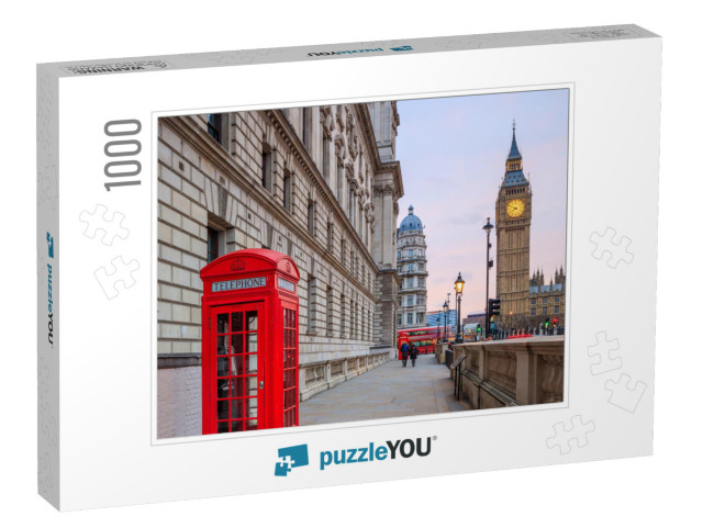 London Skyline with Big Ben & Houses of Parliament At Twi... Jigsaw Puzzle with 1000 pieces