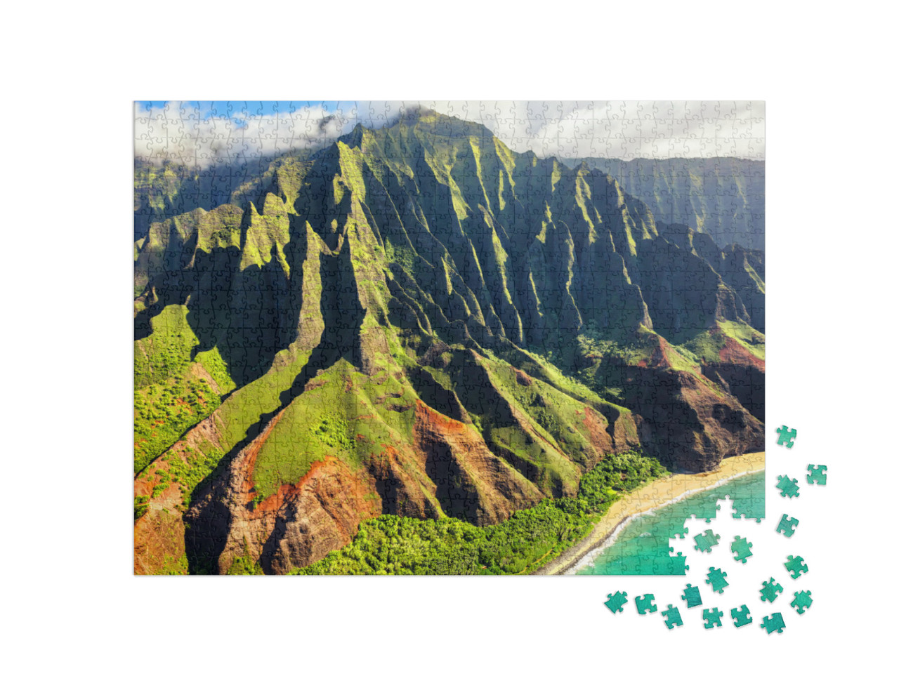 Hawaii Nature Travel Destination. Na Pali Coast on Kauai... Jigsaw Puzzle with 1000 pieces