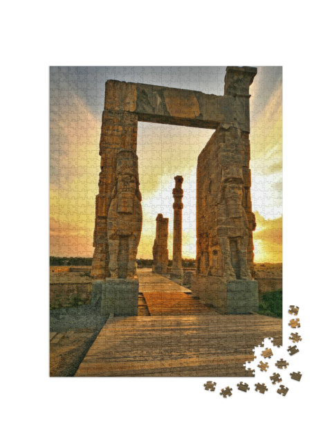 Winged Beetle Gate of Persepolis. Fars, Shiraz, Iran... Jigsaw Puzzle with 1000 pieces