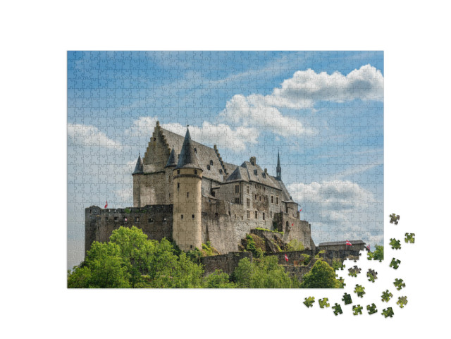 Castle of Vianden in Luxembourg. Famous Landmark in the R... Jigsaw Puzzle with 1000 pieces