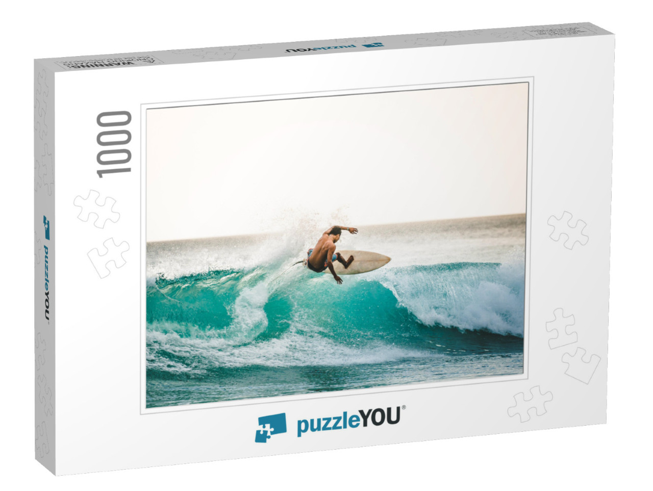 Professional Surfer Riding Waves in Bali, Indonesia. Men... Jigsaw Puzzle with 1000 pieces