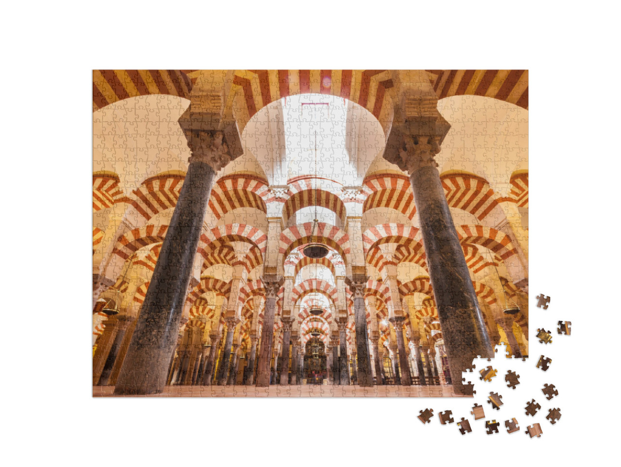 Interior of the Cathedral & Former Great Mosque of Cordob... Jigsaw Puzzle with 1000 pieces