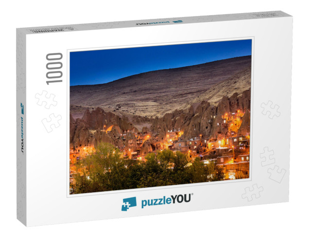 Cityscape Image of Kandovan Village During Twilight Blue... Jigsaw Puzzle with 1000 pieces