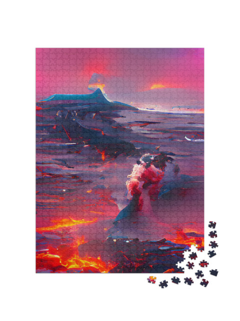 Hawaii Volcanoes National Park with Active Kilauea Volcan... Jigsaw Puzzle with 1000 pieces