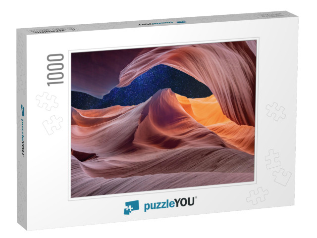 Antelope Canyon Abstraction with Milky Way & Stars - Abst... Jigsaw Puzzle with 1000 pieces