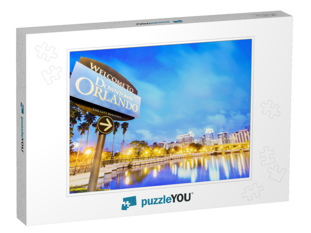 Downtown Orlando. City Skyline. Located in Lake Eola Park... Jigsaw Puzzle