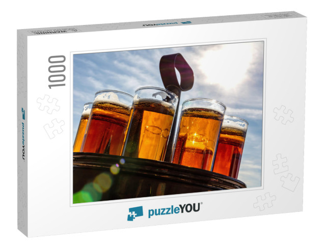 Koelsch - a Specialty Beer from Cologne in a Typical Tray... Jigsaw Puzzle with 1000 pieces