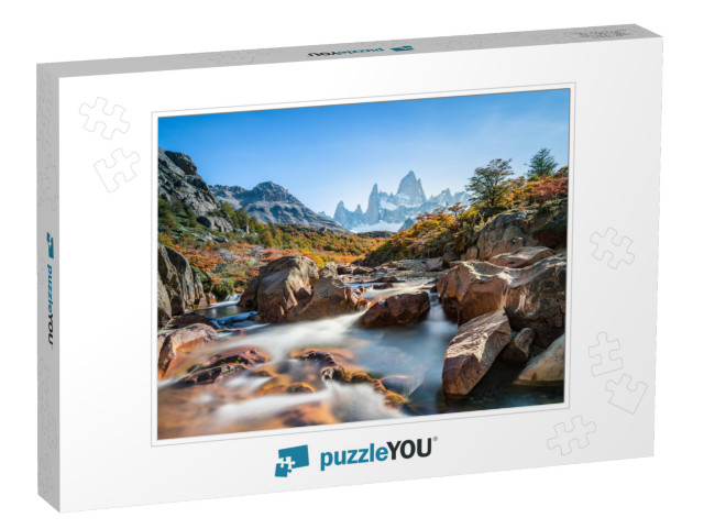 Autumn in Fitz Roy Mountain, Patagonia, El Chalten - Arge... Jigsaw Puzzle