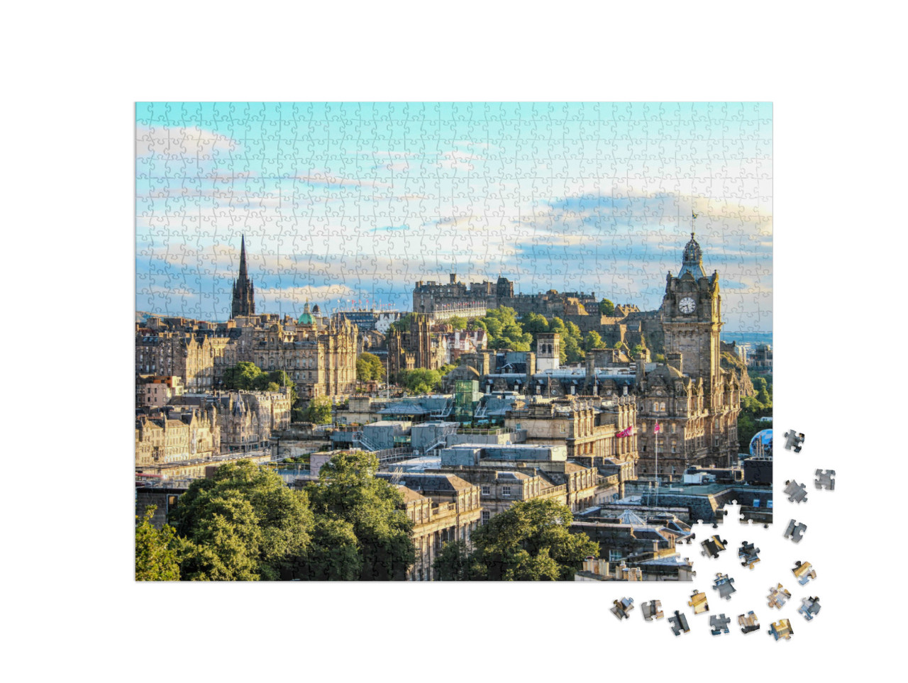 Edinburgh Skyline as Seen from Calton Hill, Scotland... Jigsaw Puzzle with 1000 pieces