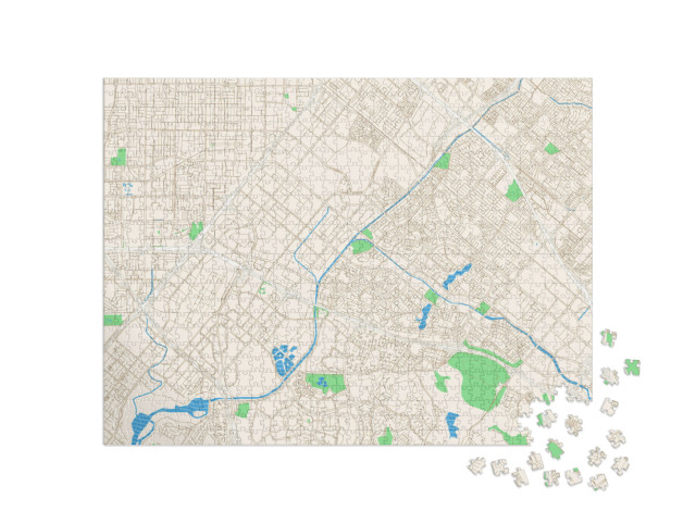 Irvine California Printable Map Excerpt. This Vector Stre... Jigsaw Puzzle with 1000 pieces