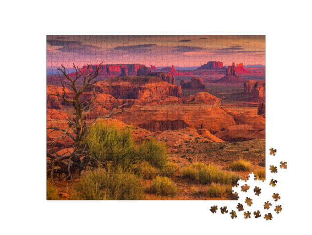 Sunrise in Hunts Mesa Navajo Tribal Majesty Place Near Mo... Jigsaw Puzzle with 1000 pieces