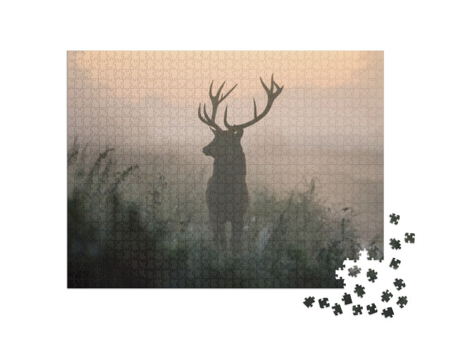 A Deer in the Colors of a Foggy Morning... Jigsaw Puzzle with 1000 pieces