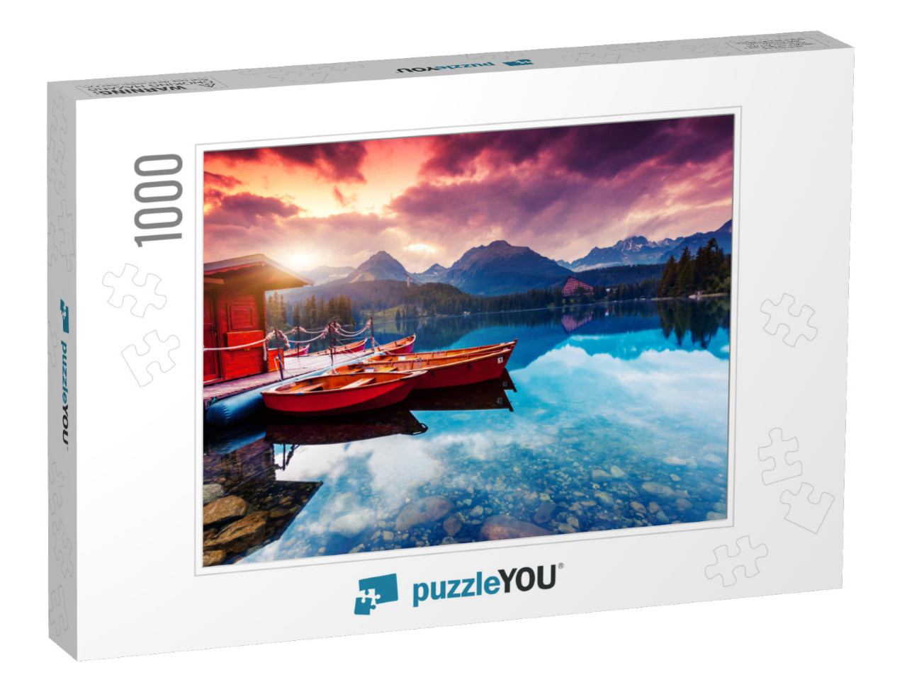 Peaceful Mountain Lake in National Park High Tatra. Drama... Jigsaw Puzzle with 1000 pieces