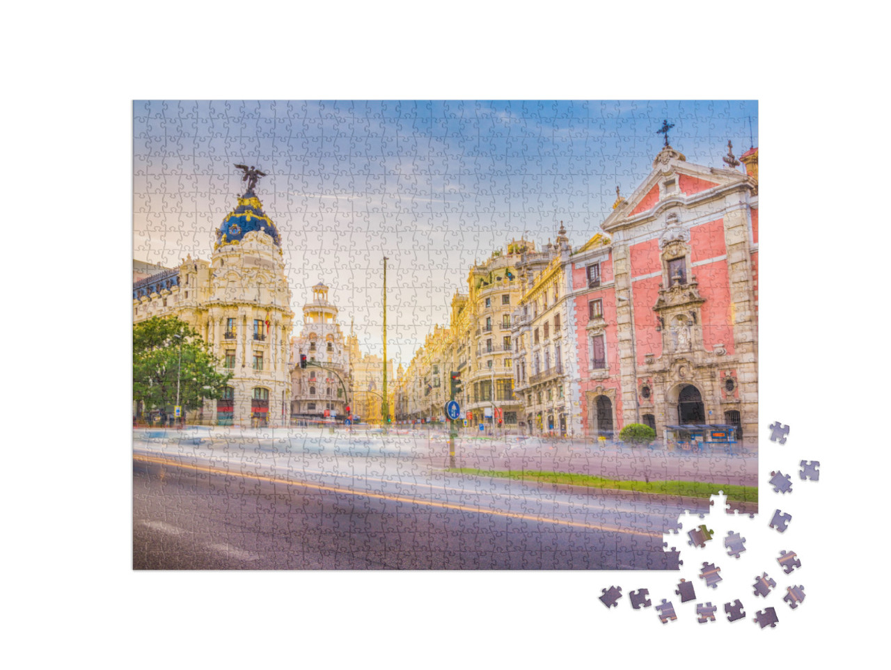 Downtown Madrid, Spain, Where the Calle De Alcala Meets t... Jigsaw Puzzle with 1000 pieces