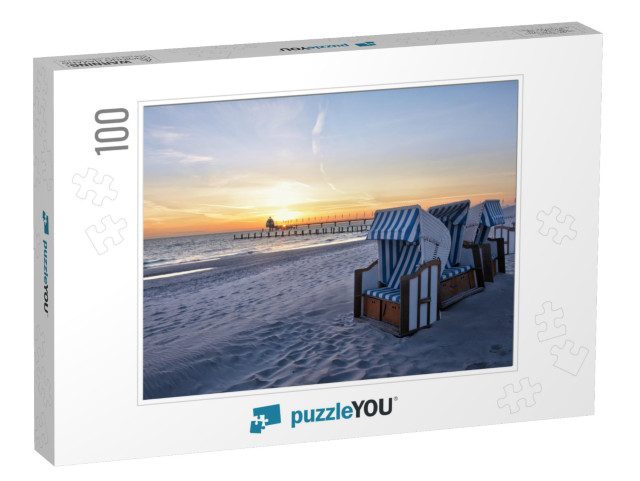 Beach of the Baltic Sea Resort Zingst... Jigsaw Puzzle with 100 pieces