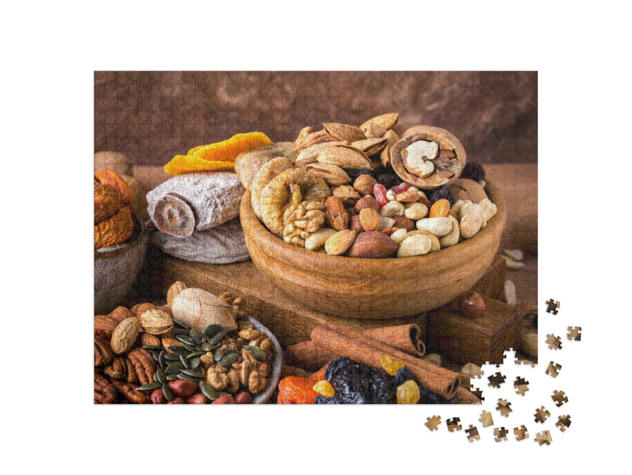 Composition from Mix of Dried Fruits & Nuts - Symbols of... Jigsaw Puzzle with 1000 pieces