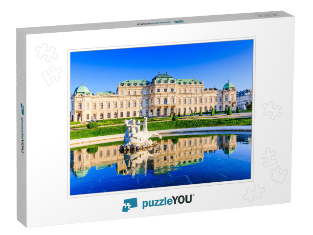 Vienna, Austria. Upper Belvedere Palace with Reflection i... Jigsaw Puzzle